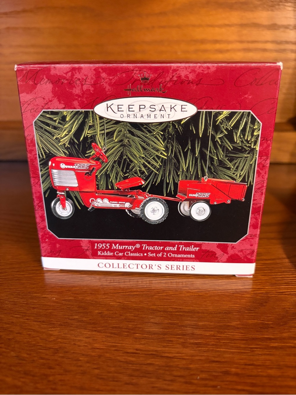 🌟NIB🌟 Hallmark Keepsake 1955 Murray Tractor and Trailer Ornament - Red